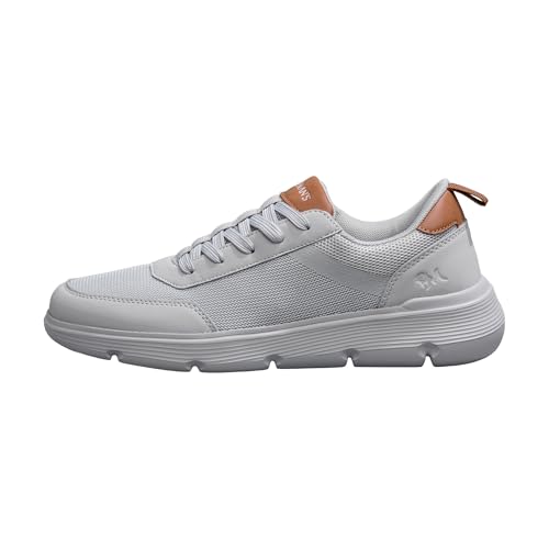 Image of Neeman's Melange Dress Sneakers for Men | Breathable Mesh & Faux Leather Upper | Lightweight EVA Sole with Natural Rubber | Stylish Lace-Up Sneakers for Travel & Everyday Casual Comfort