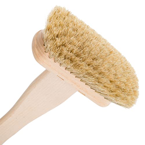 Redecker Horsehair Bathtub Brush With Untreated Beechwood Handle, 100% Made In Germany, 10-5/8 Inches, Angled Design, Natural Bristles Are Heat-Resistant And Retain Shape, Hanging Loop For Storage #TOP1