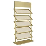 Fliesenmuster-Präsentationsständer, 5-stöckiges Metall-Präsentationsregal für Porzellan-, Holz- und Marmormuster - Platzsparender Bodenständer für Messen, Bodenbelagsgeschäfte und Ausstellun