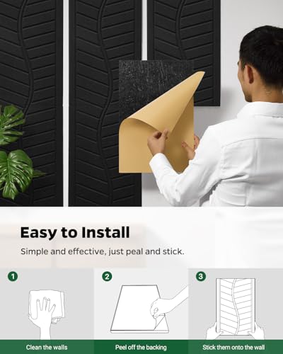 Topnaca Painéis à prova de som para paredes, painéis de parede autoadesivos à prova de som, 43 cm ×