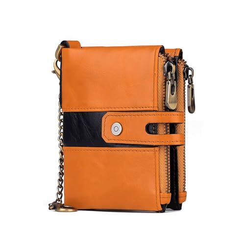 Image of boshiho Genuine Leather Bifold Chain Wallet for Men RFID Blocking