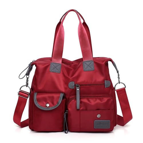 CHENXIAOHONG Bolsa Feminina Grande Estilo Universitário, Bolsa de Ombro Portátil Tipo Saco, Bolsa de Lado Feminina Espaçosa para o Dia a Dia ou Faculdade (Vermelho)