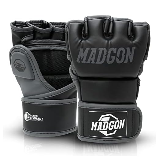 MADGON MMA Handschuhe mit hochwertiger Polsterung! Boxhandschuhe für hohe Stabilität im Handgelenk. Freefight Gloves mit Langer Haltbarkeit für Kampfsport, Boxen, Kickboxen, Sparring inkl Beutel!