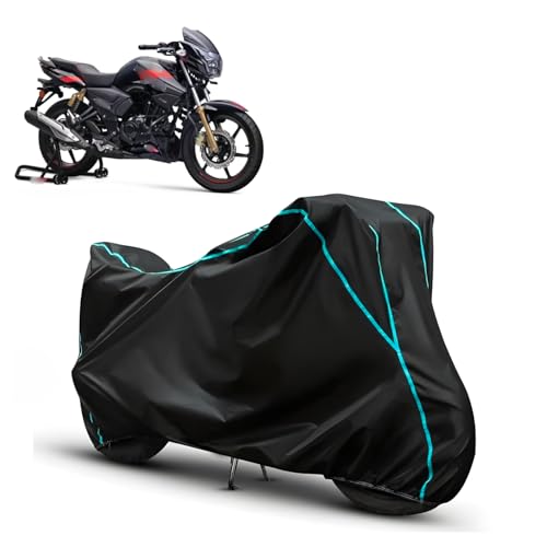 Image of Water Resistant Bike Cover for TVS Apache RTR 180 All Weather, UV Heat Resistant, Dustproof, Triple Stitched, Windproof Elastic Bottom