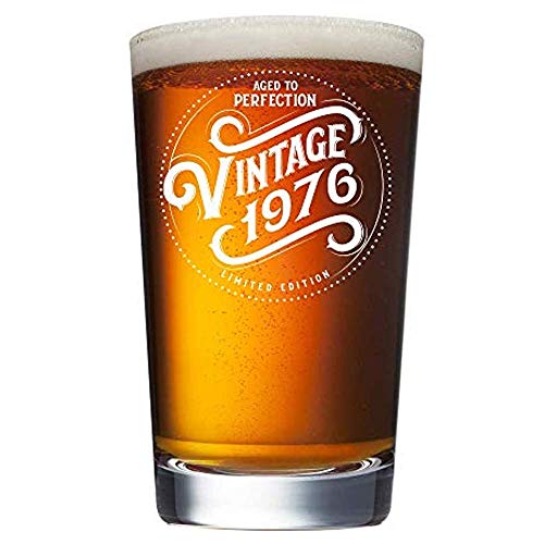 1976 44th Birthday Gifts for Men and Women Beer Glass - 16 oz