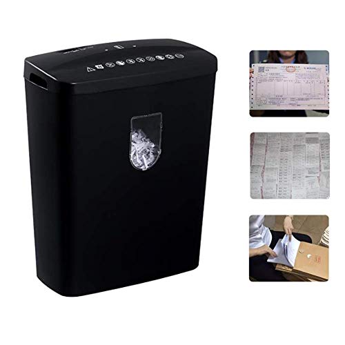 Aktenvernichter, 8-Blatt-Mini-Shredder für das kleine Heimbüro mit Safe-Sense-Technologie, zerstört Kreditkarten-14-Liter-Papierkorb Schwarz