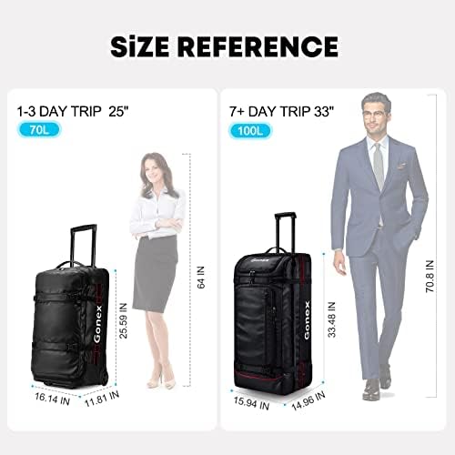 wheeled duffle bag 100l