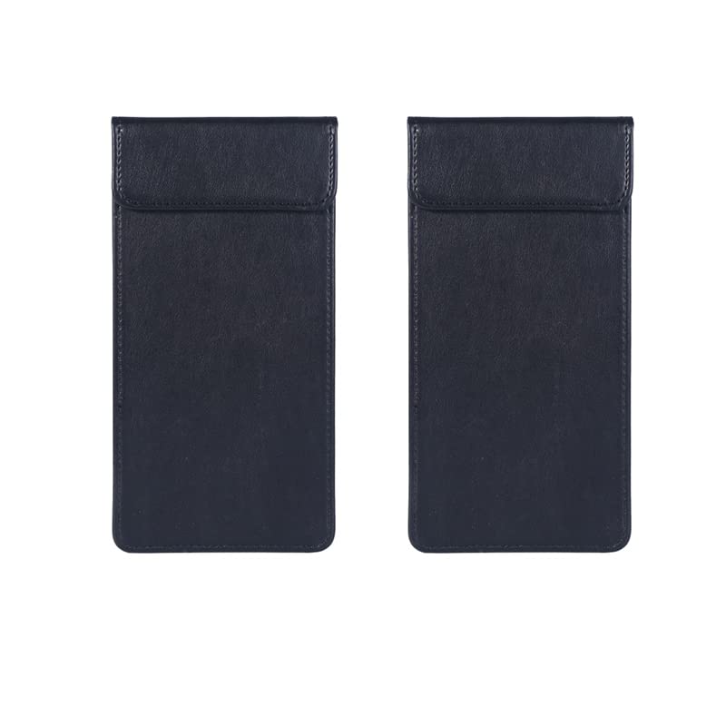 Paquete de 2 portapapeles de cuero para enfermeras, portapapeles a granel negro para aula, tableros de clip de escritura suave con perfil magnético bajo para niños y mujeres, oficina, 20 x 10 cm