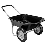Giantex 2 Tire Wheelbarrow Yard Garden Cart Heavy Duty Landscape Wagon for Outdoor Lawn Use Utility Hauling Cart 330Lbs Load Capacity, Black
