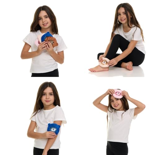Image of FOMI Premium Kids Hot Cold Ice Packs | 4 Pack | Soft Colorful Sleeves | Fun Animal Designed Children Gel Bead Wrap | Pain Relief for Kids Boo Boos, Fever, Wisdom Teeth, Tired Eyes, Headaches