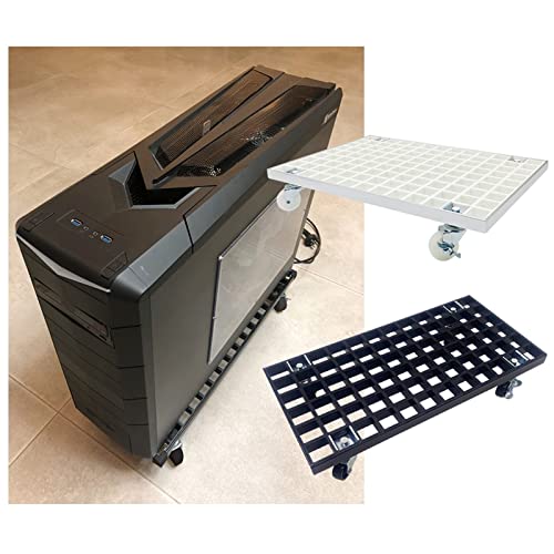 Soporte para CPU, carrito móvil con 4 ruedas silenciosas, soporte para torre de computadora de escritorio (Blanco) miniatura 4