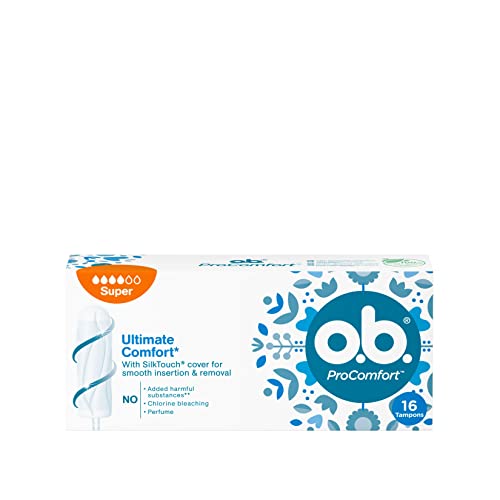 O.B. Procomfort - Tampones de máxima comodidad, 16 tampones Super Plus para un flujo moderado, ideal para usuarios de tampones por primera vez