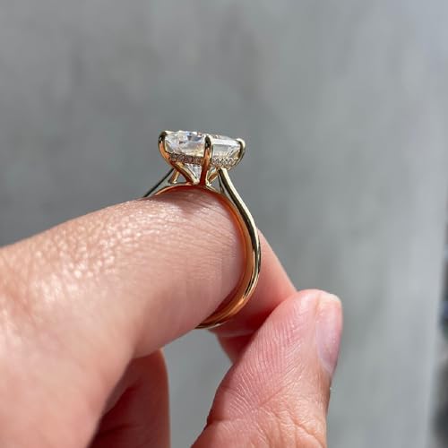 4 Carat Radiant Cut Diamond Engagement Ring, F/VS IGI Certified Lab Grown Diamond Wedding Anniversary Ring For Her Crafted In 14K Gold4