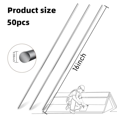 Image of U0U 50 Pcs 16 Inch Insulation Support Wire,Metal Insulation Support Rods,Stainless Steel Metal Insulated Wire for Attic,Garage,Basement Insulation,Ceiling Insulation (50, 16Inch)