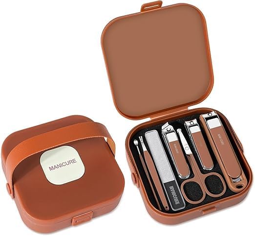 7-in-1 Nail Clipper Set, Stainless Steel Manicure and Pedicure Kit for Men and Women, Portable Grooming Tools for Fingernails, Toenails, Cuticles and Personal Care