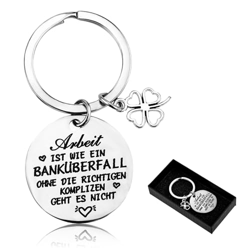 PEOVLVN 1 Stück Danke Schlüsselanhänger,geschenk für kollegin，Edelstahl Schlüsselanhänger,Abschieds Kollegen Schlüsselanhänger,Freundschaft geschenk Glücksbringer zum Geburtstag Rente Jobwechsel