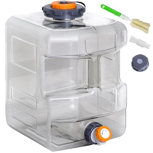 Contenedor de Agua RedSwing 5.3 Galones con Grifo, Tanque Portátil Libre de BPA para Camping, Senderismo y Viajes, Cubo Engrosado de Grado Alimenticio PC, Gris, 20L miniatura 1