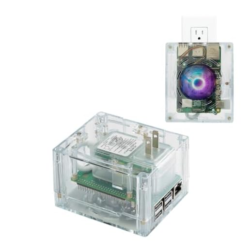 Vilros Plug 'n' Pi per Raspberry Pi 5-A Raspberry Pi Ventola Raffreddata Case e Alimentatore Tutto in una Soluzione -Ideale per SSH-Headless Uso (Trasparente Trasparente con LED RGB)