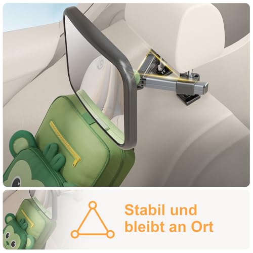 Spiegel Auto Baby Rückbank, 360° Drehbar, Bruchsicher Acryl für Kind – Ansicht 3