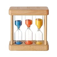 Sand Timer, 3 Colors Hourglass Timer, 1+3+5 Minute Mini Wooden Hourglass Clock, Sand Timers for Kids, Kitchen Cooking Timer, Shower Timer, for Classroom Home Office Decoration