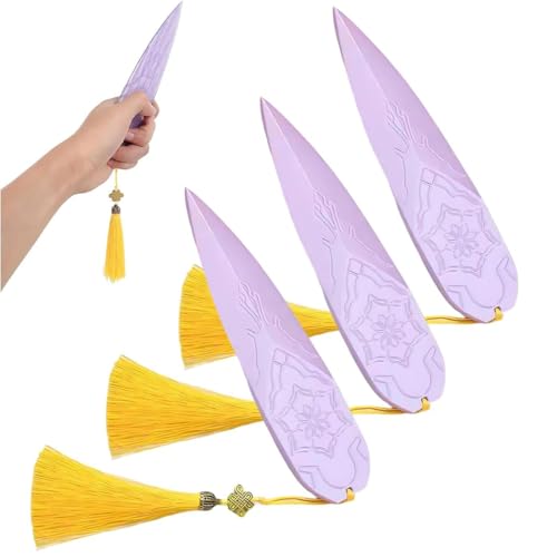 SUJEBKC 3Pcs Anime Cosplay Requisiten Cosplay Für Halloween,Suplementos De Cuchillo De Anime(Morado)