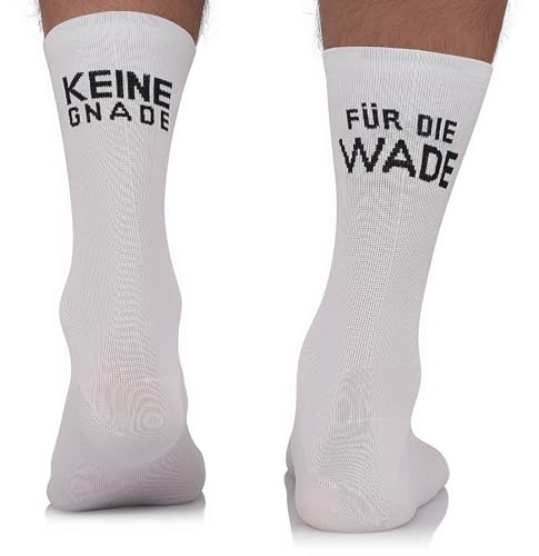 TODO Fahrradsocken Herren und Damen. Atmungsaktive Rennrad Socken. Motiv Fahrrad-Socken Herren, Radsocken (Keine Gnade, 43-46)