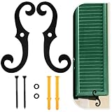 MorningRo Black S Style Shutter Dogs Hardware Decorative Shutter Dog Holders with Attachment Hardware 6.5 Inches External Shutters Tieback for Exterior Decorative Shutters(2 Pack,Iron)