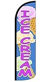 4 Less Co ICE CREAM Windless Swooper Flag Feather Banner Sign 3x11.5 ft Tall (Flag Only) bz4