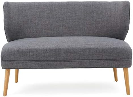 GDFStudio Christopher Knight Home Desdemona Mid-Century Modern Fabric Settee, Light Gray, Natural Finish GDFStudio Christopher Knight Home Desdemona Mid-Century Modern Fabric Settee, Light Gray, Natural Finish