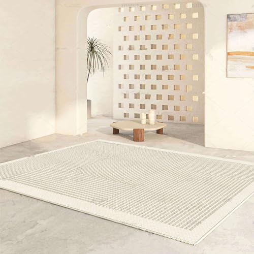 WinarA Rug Modern Simple Solid Color Simple Imitation Cashmere Rugs Soft Fiber And Delicate Texture Carpets Bedroom Living Room Plain Color-C-200X300CM