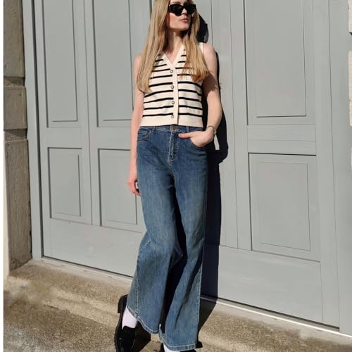 High Waisted Pants for Women Trendy Wide Leg Boyfriends Baggy Jeans y2k with Pockets2