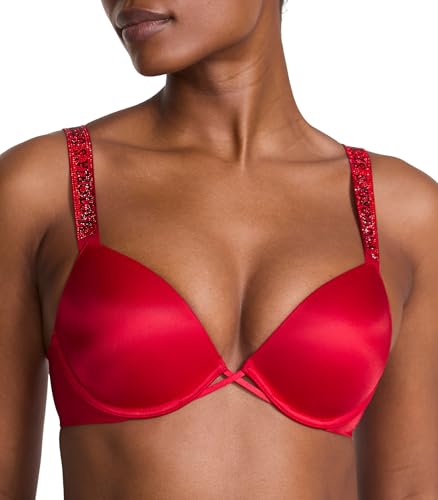 Victoria's Secret Very Sexy Shine Strap Push-Up Bra, Lipstick Red Shine, 34DD - image 1