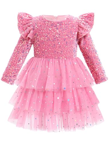 AWIBMK Toddler Girls Christmas Velvet Dress for Kids Tulle Velvet Princess Vintage Evening Dresses Fall Winter Outfits