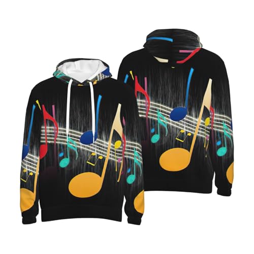 Sweat à capuche note de musique pour hommes pull décontracté coloré - 7