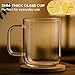 Aquach Glass Mugs 16 oz Set of 2, Large Clear Glass Cup with Handle for Hot/Cold Coffee Tea Beverage, Drinking Glasses