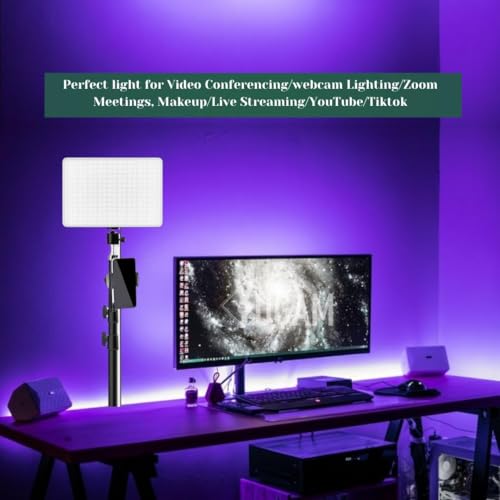 Image of 11 inch USB LED Camera Soft Panel Light | Photography Lighting Kit for Recording | YouTube, Makeup, Live Streaming, Video Recording with Tripod Stand & Phone Holder (USB Camera Light)