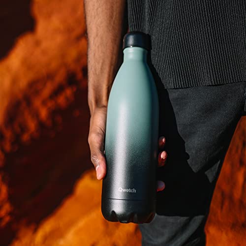 Qwetch - Insulated Originals Bottle - Graphite Khaki/Black 500ml - Stainless Steel Bottle - 24h Cold and 12h Hot - Waterproof, BPA Free & Reusable - Image 4