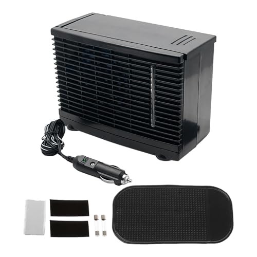 Auto- Ventilator, tragbarer Auto- Ventilator, quadratisch, schwarz, 12 V, mit Wassertank, Kühleinheit aus hochwertigem ABS- Kunststoff