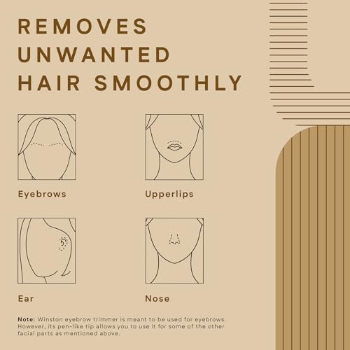 Image of Winston Rechargeable Electric Eyebrow Trimmer for Women - 90 Min | Multi-Grooming Trimmer for Eyebrow, Upper Lips and Nose & Ear Hair with 3D Cutting Technology - 1-Year Warranty