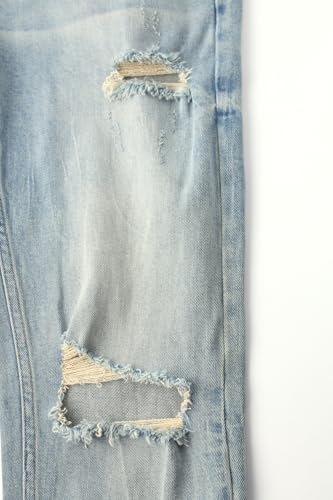 Men's Retro Distressed Washed Ripped Jeans with Stretchy Slim Fit for Daily Comfort Jeans 7