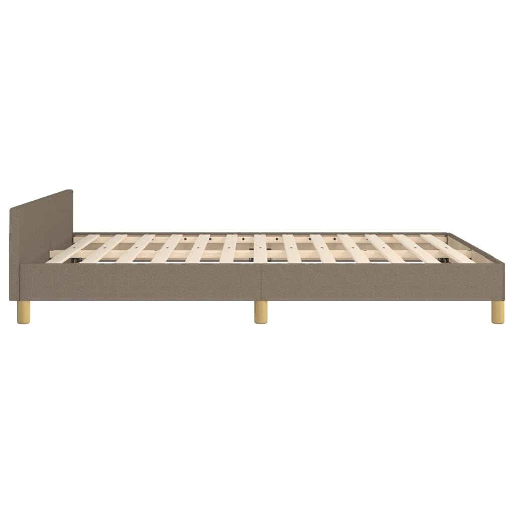Betten Taupe 140 x 190 cm, letto con testiera regolabile in altezza e legno di larice, massiccia, per camera da letto, camera dei ragazzi, camera degli ospiti