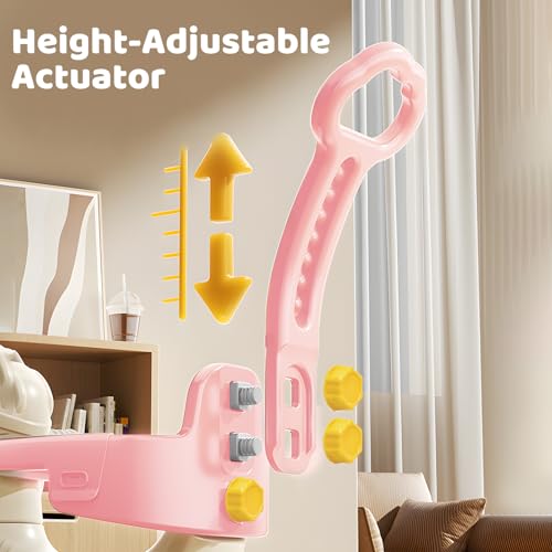 4 in 1 Rocking Horse for Toddlers 1-3 Years Old, Baby Rocking Toy Fun Birthday Gift for 1+ Kids, Ride on Toy with Guard Rails, Detachable Balance Board and Footrest with Push Handle (Pink) - Thumbnail 7