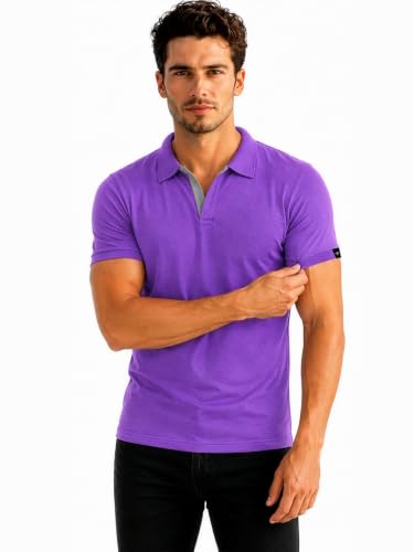 Image of Status Quo Men's Polo T-Shirt | Rich Cotton Blend | Slim Fit | All Day Comfort | Contrast Inner Placket | Polo Collar