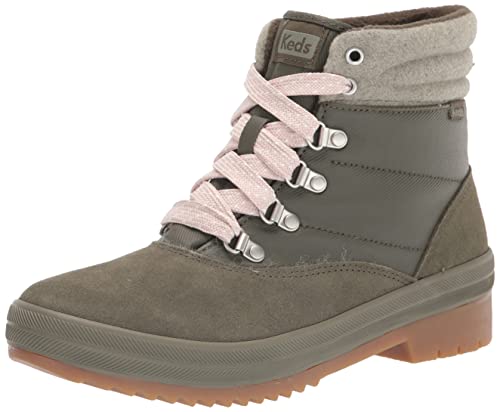 Keds Women's Camp Boot Suede Spalash Twill Velvet Rain, Olive, 8 #TOP20
