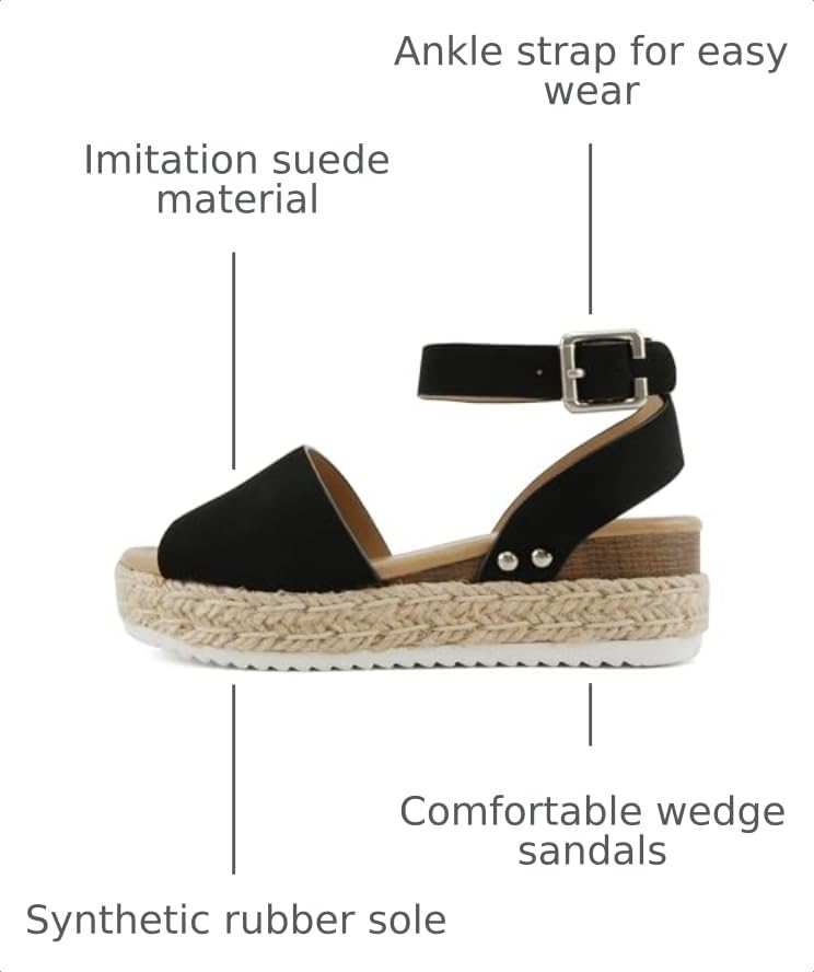 Image of Soda Little Kids /Children /Girls Topic-IIS Espadrille Flatform Wedge Open Toe Sandals