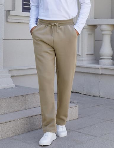 Flygo Men's Fleece Lined Sherpa Sweatpants Winter Warm Pants Jogger Lounge Athletic Pant with Pockets