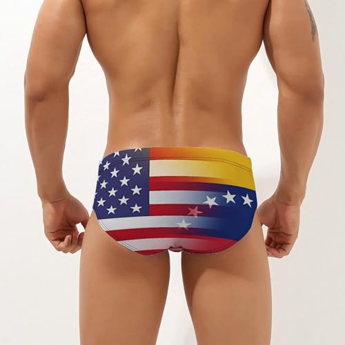 U.S. Venezuela Flag Men's Swim Briefs Sexy Bikini Swimsuit Beach Shorts Underwear Low Waist2