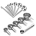 FERRGIA Set di 13 Misurini e Cucchiai Dosatori in Acciaio Inox - 5 Tazze (250ml-30ml),6 Cucchiai (15ml-0.5ml),1 Righello e 1 Cucchiaio Caffè con Clip - Per Cucina,Dolci e Proteine,Lavabili, Precisi immagine
