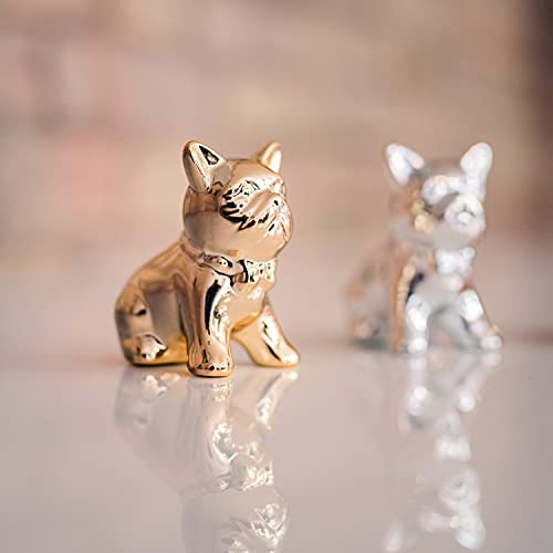 Set di 3 Statuette di Bulldog Cane in Ceramica