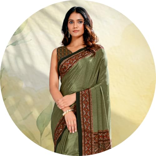 Image of Jaanvi fashion Women's Crepe Silk Saree with Unstitched Blouse Piece | Soft Lightweight Traditional Ethnic Wear Saree for Party, Wedding, Festival
